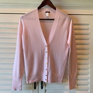 Pale pink lightweight merino wool cardigan